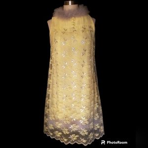 Vintage 1960's marabou lace mod dress medium